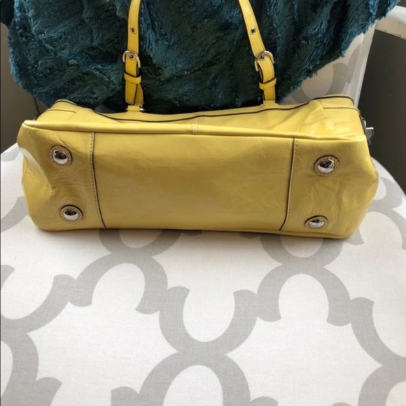 Yellow patent leather Coach Purse - Picture 3 of 7